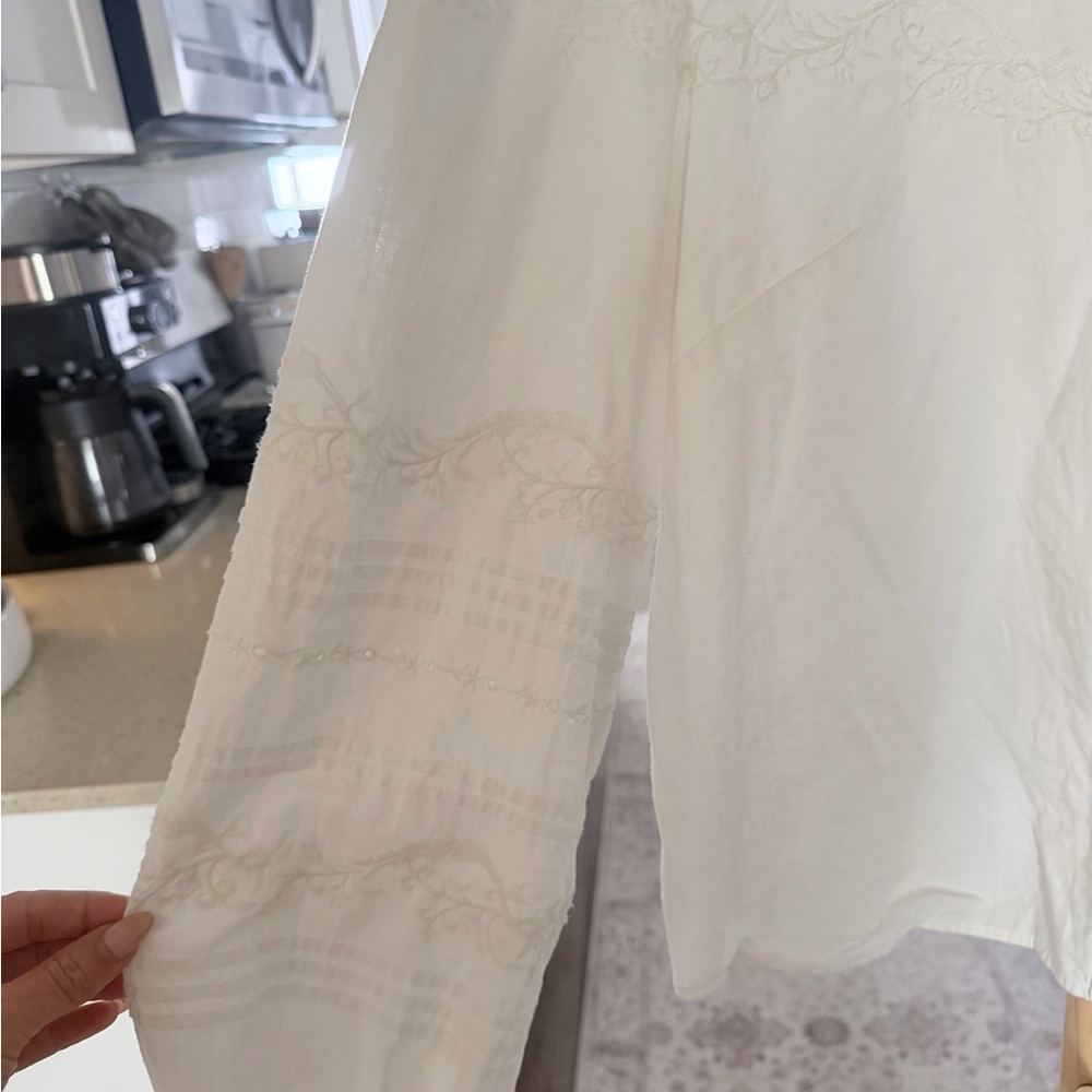 & Other Stories Embroidered Puff Sleeve Blouse - Picture 6 of 8